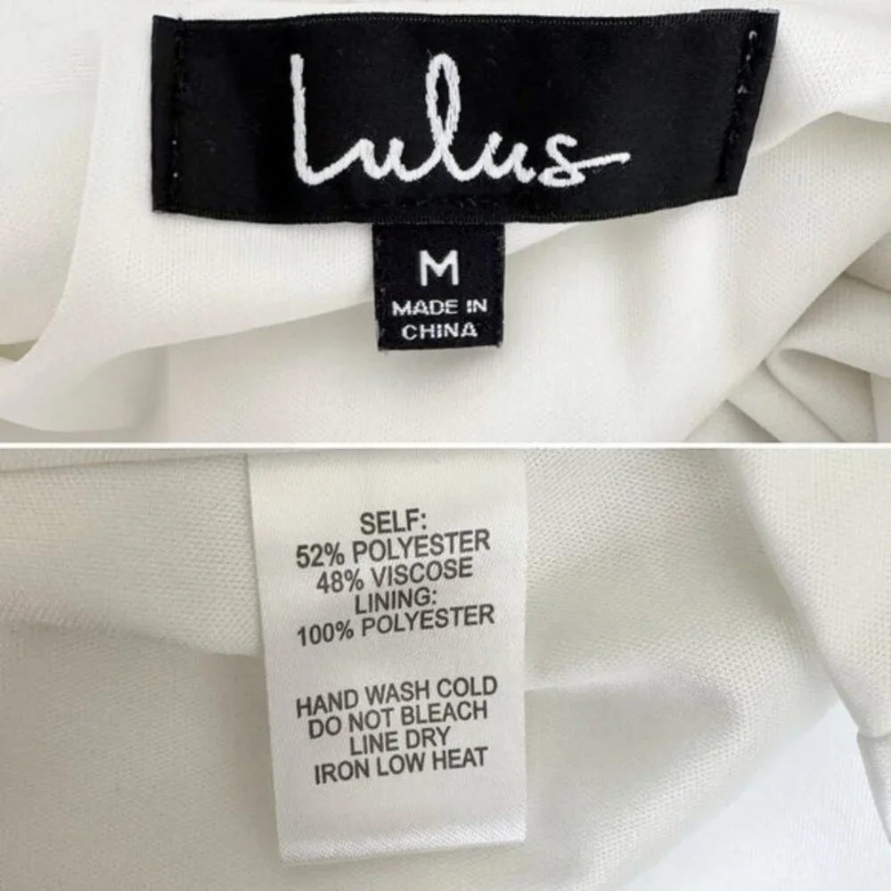 Lulus white Bloomfield open long‎ sleeve shift dress M